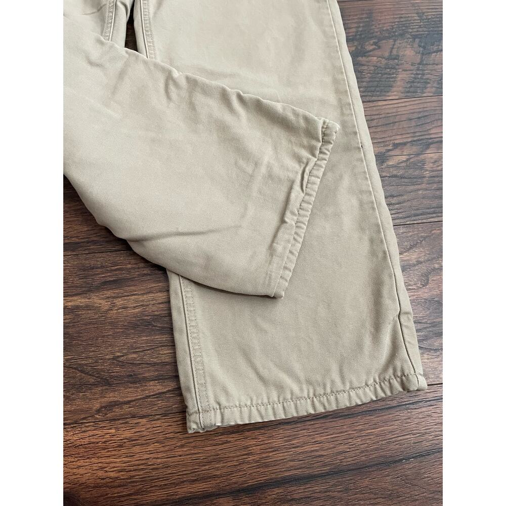 Woolrich Women’s Khaki Pants Fleece Lined Sz 12 button Heavy Workwear Chore - Picture 2 of 12